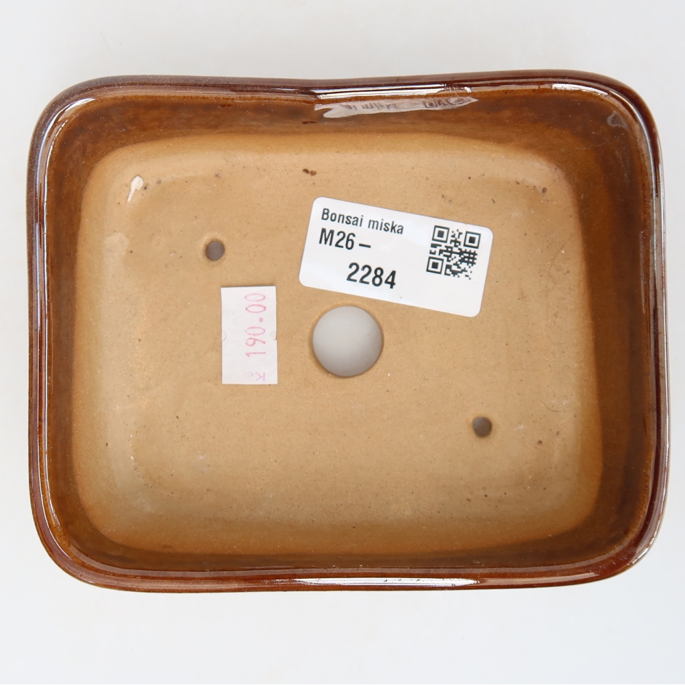 Keramik-Bonsai-Schale, 12,5 x 9,5 x 4 cm, Farbe: braun
