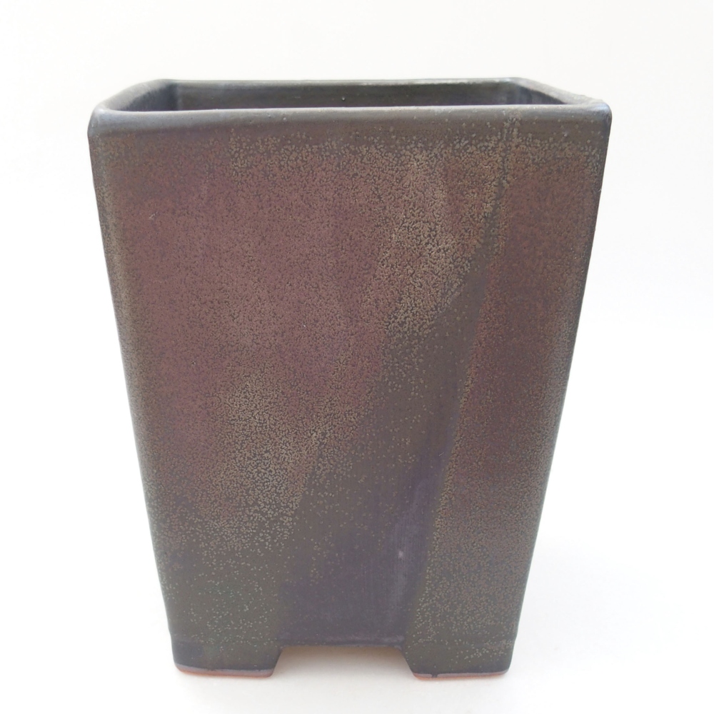Keramik-Bonsaischale 15 x 15 x 19 cm, Farbe grau