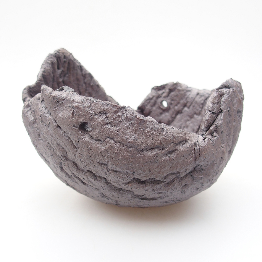 Keramikschale 14 x 13 x 10,5 cm, metallicfarben