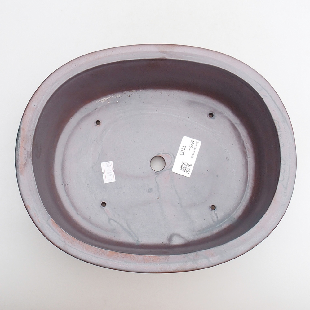 Bonsaischale aus Keramik 25 x 20,5 x 8 cm, metallfarben