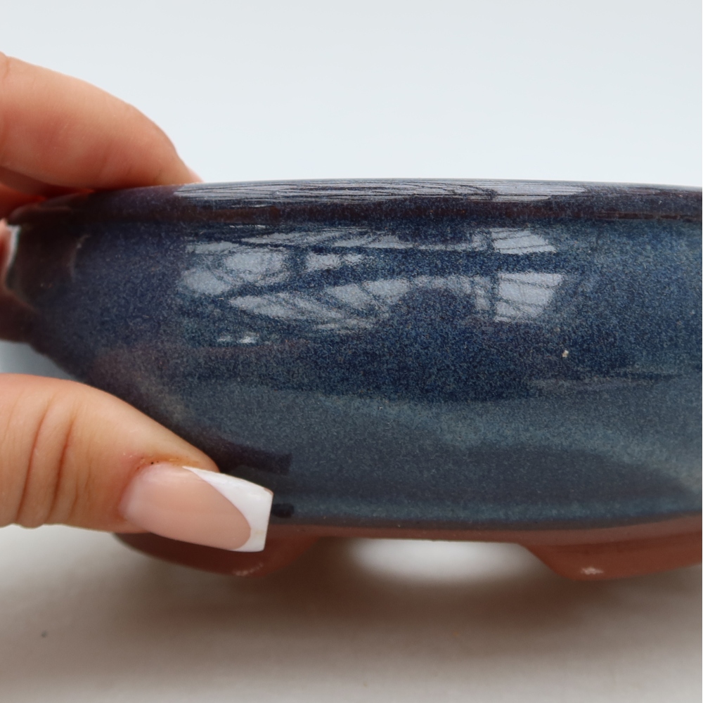 Bonsaischale aus Keramik 16 x 16 x 5,5 cm, Farbe blau