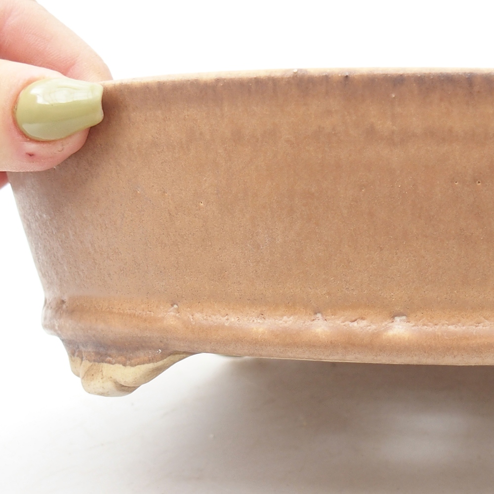 Keramik-Bonsaischale 21,5 x 21,5 x 6 cm, Farbe rosa