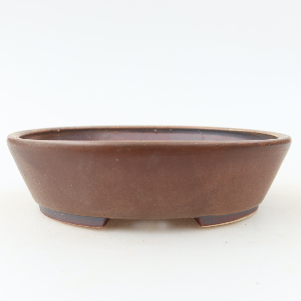 Bonsaischale aus Keramik 12,5 x 10,5 x 3,5 cm, braun