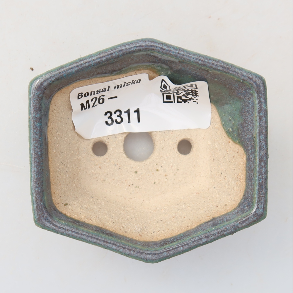 Keramik-Bonsai-Schale, 6 x 5,5 x 2,5 cm, Farbe: Grau