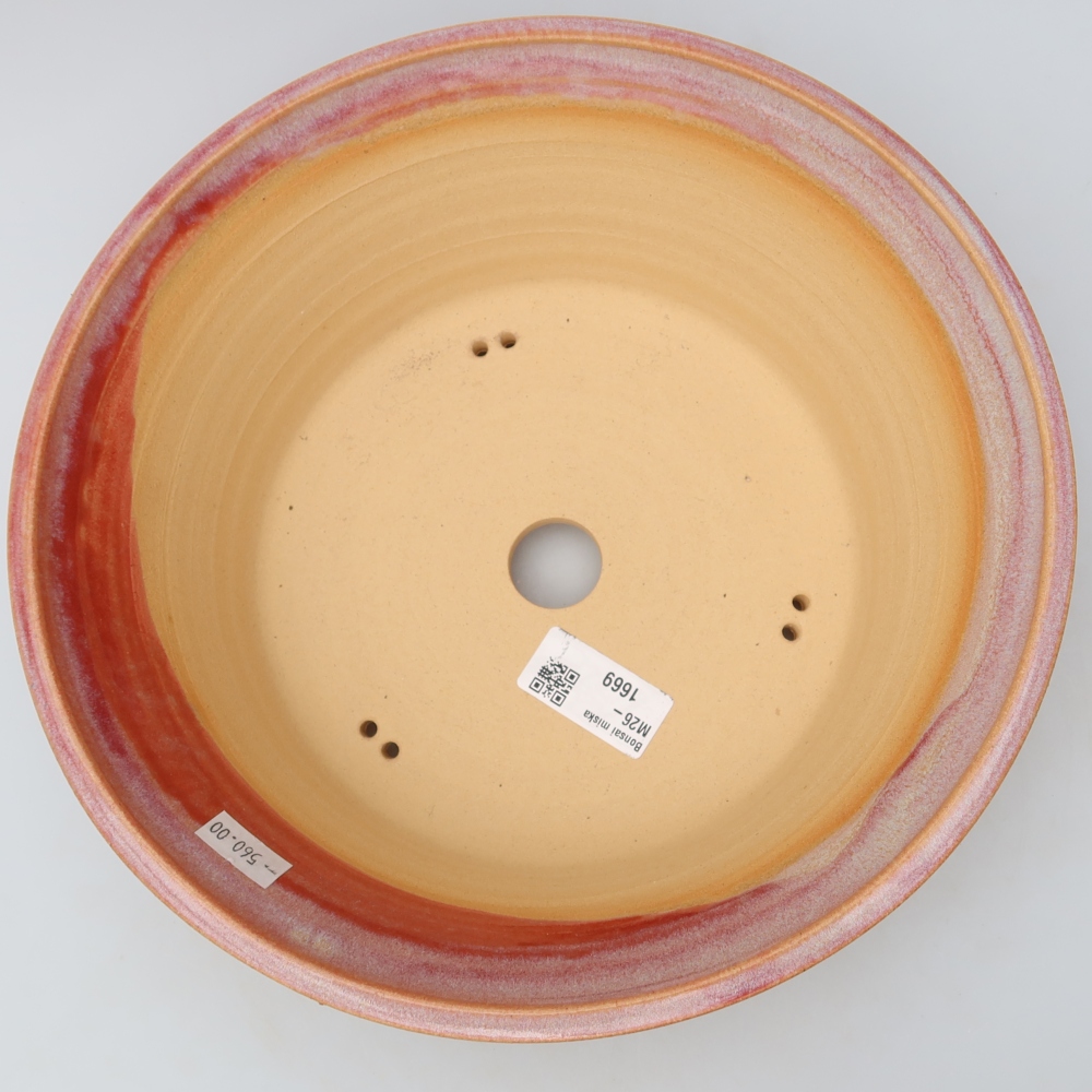 Keramik-Bonsai-Schale, 25,5 x 25,5 x 8,5 cm, Farbe: Rosa