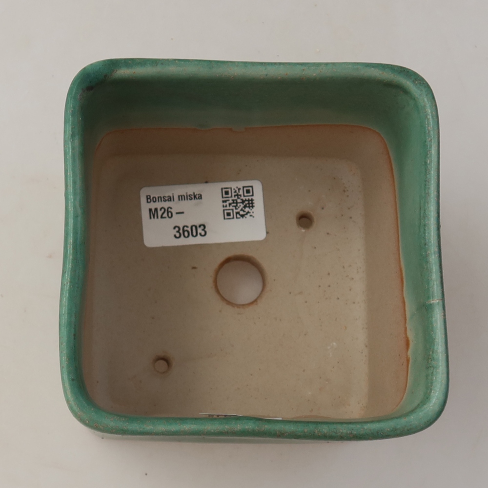 Bonsaischale aus Keramik 10 x 10 x 8 cm, grün