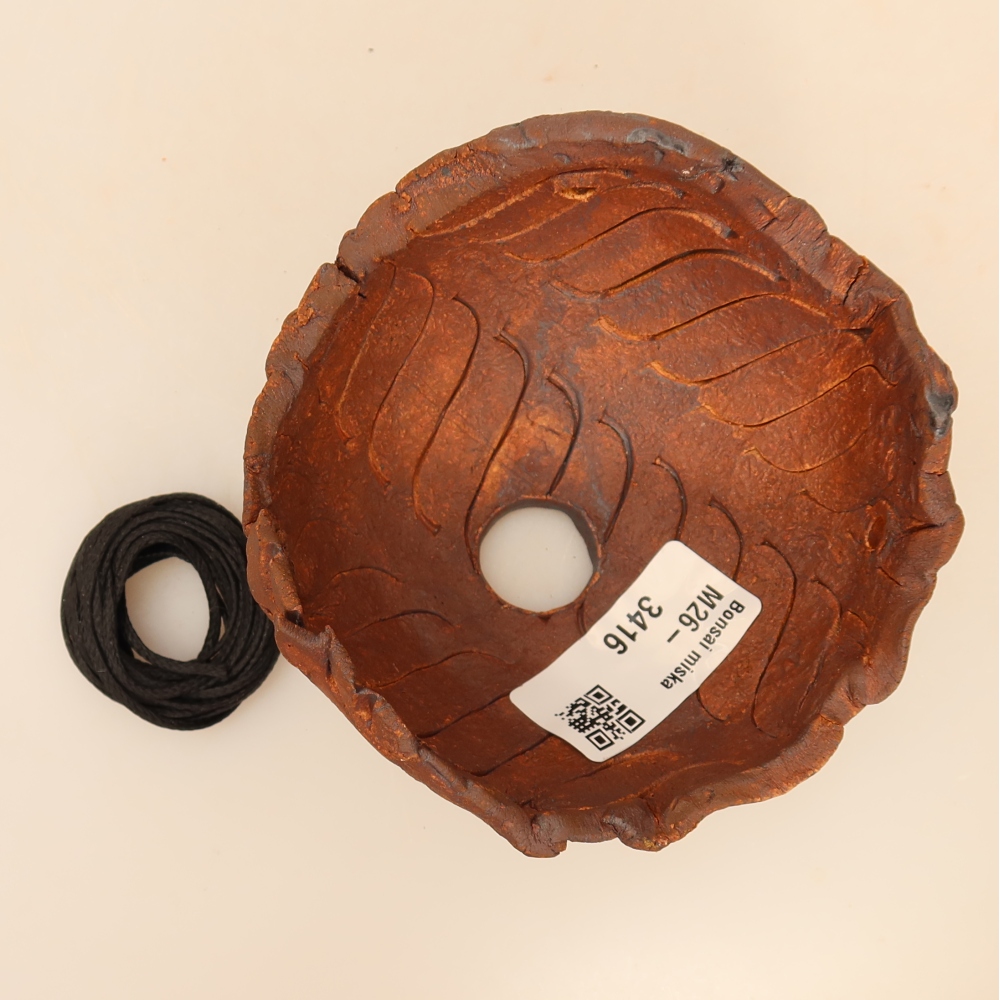 Keramikschale für Kokedama, 10 × 10 × 6,5 cm, Farbe: Braun