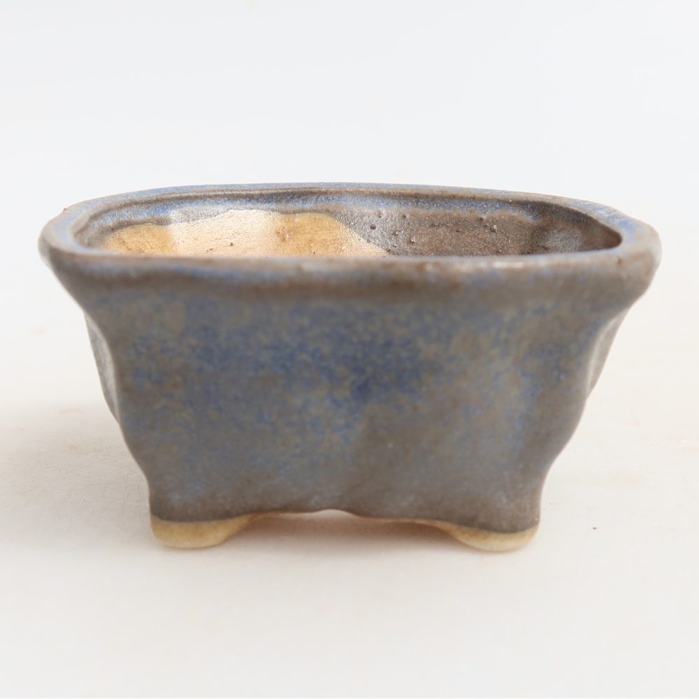 Bonsaischale aus Keramik 7 x 7 x 3,5 cm, Farbe blau