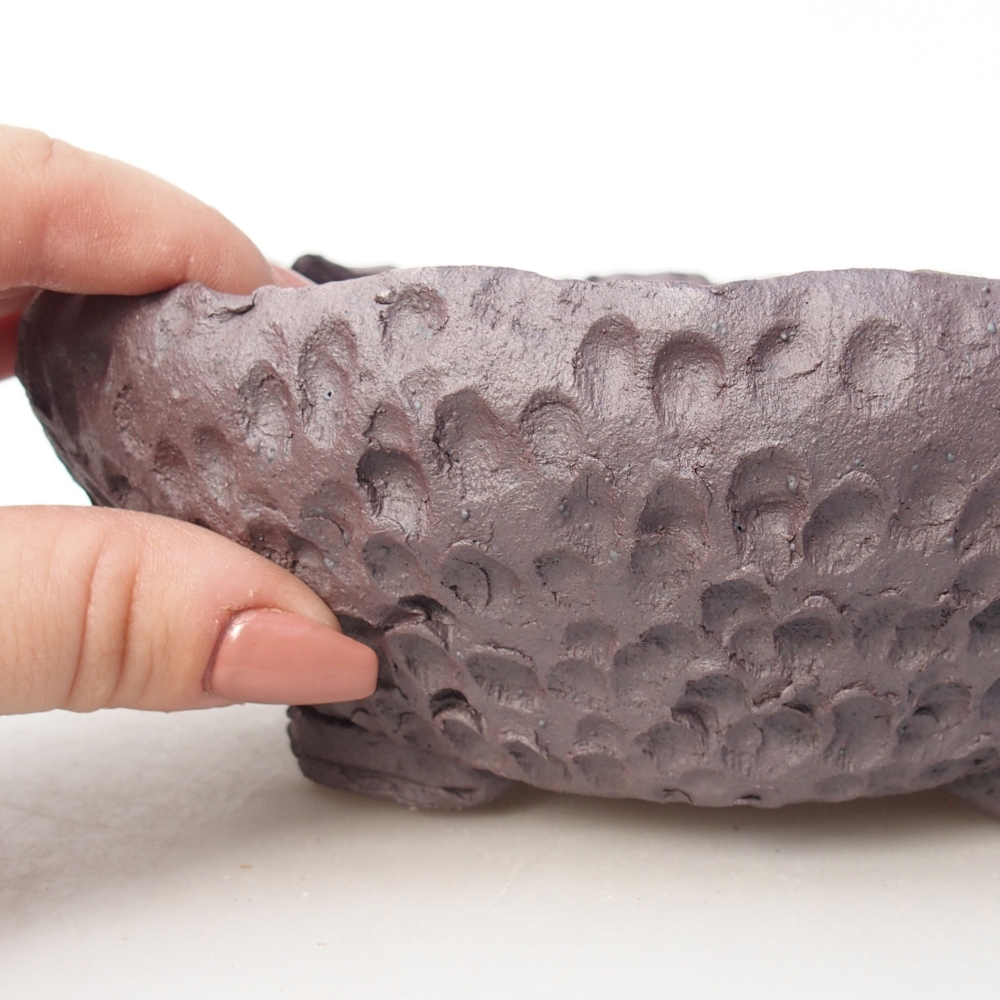 Bonsaischale aus Keramik 18 x 17 x 6 cm, metallfarben