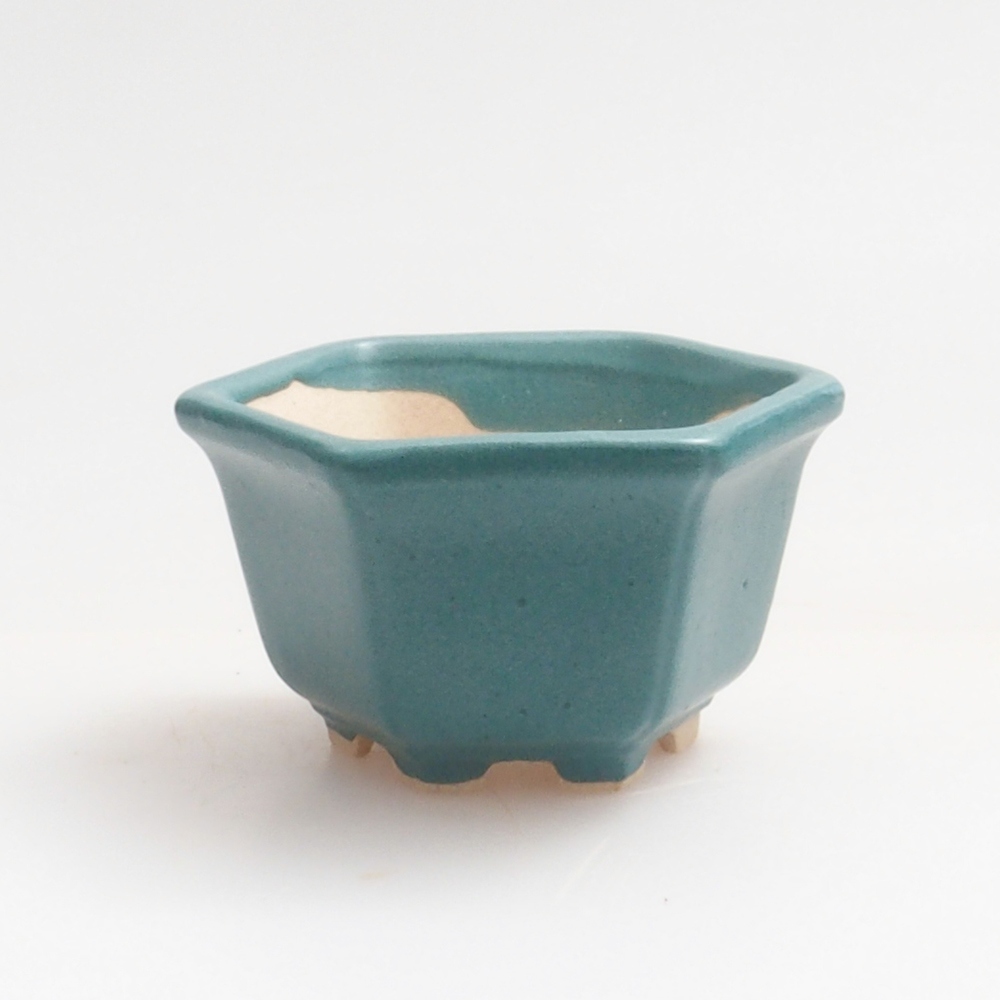 Keramik Bonsai Schale 4,5 x 4,5 x 3 cm, Farbe blau