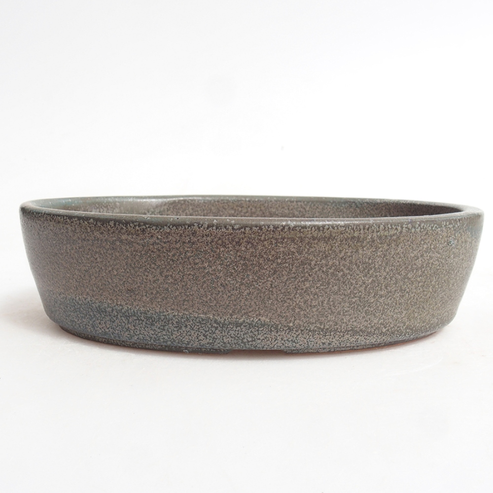 Keramik-Bonsaischale 16,5 x 11 x 4 cm, Farbe grau