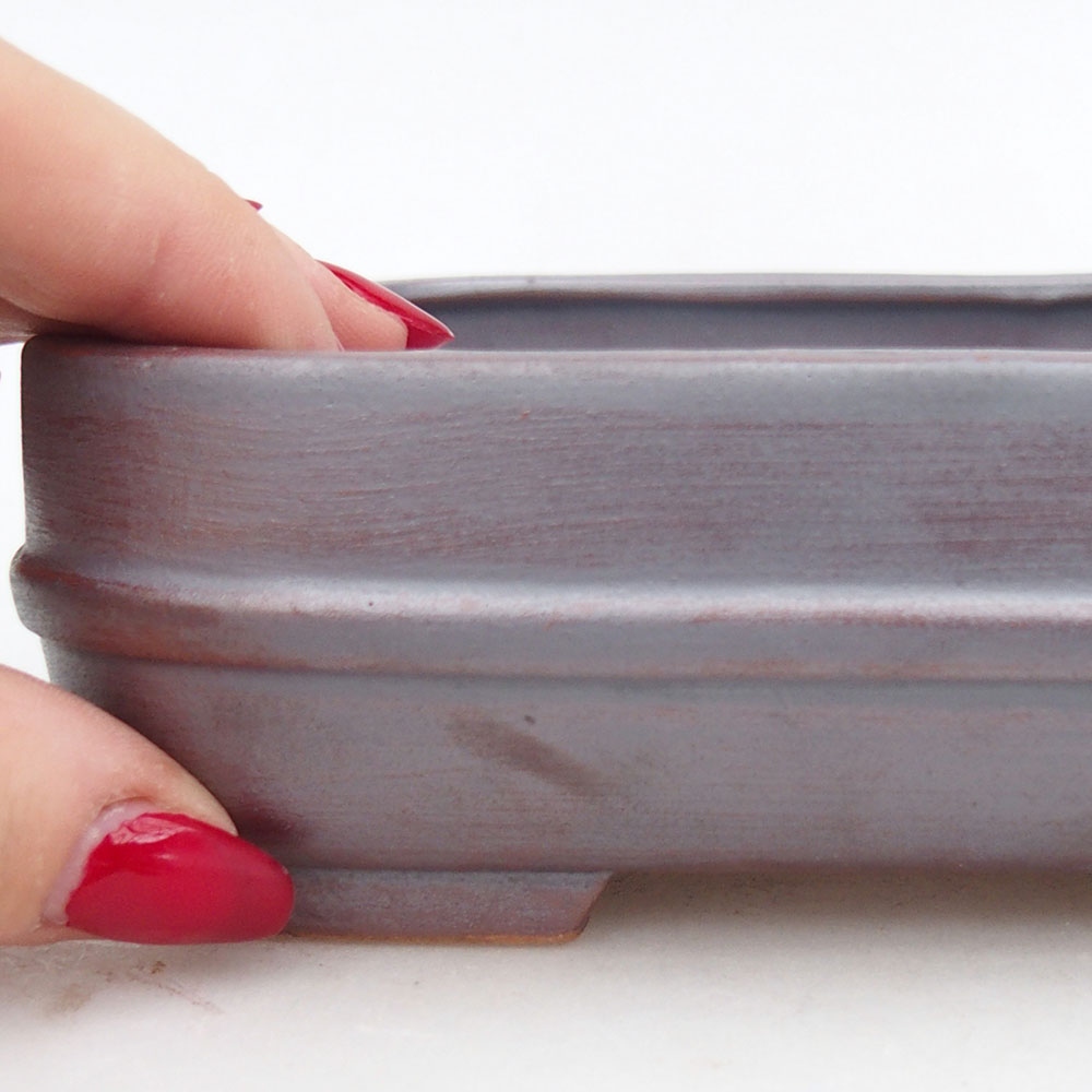 Bonsaischale aus Keramik 14,5 x 12,5 x 4,5 cm, metallfarben