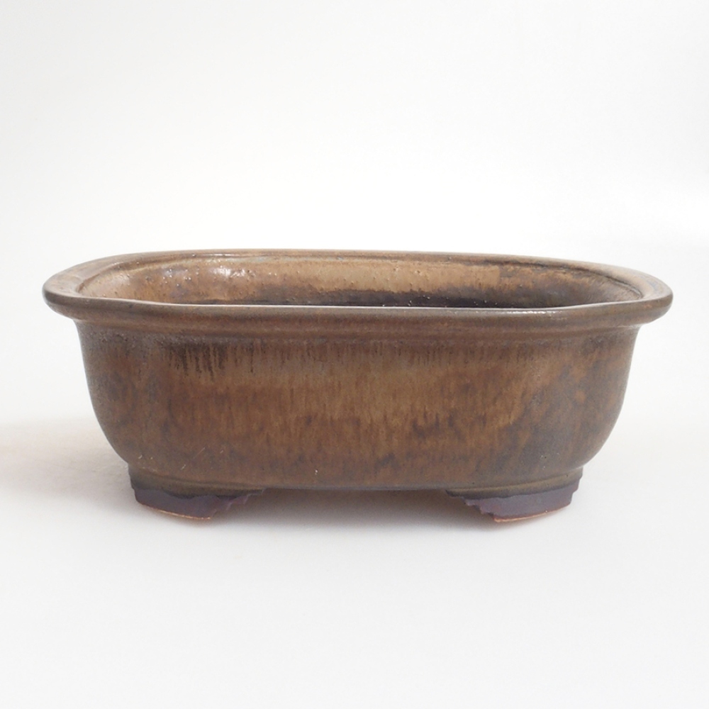 Bonsaischale aus Keramik 11,5 x 16 x 6,5 cm, Farbe braun