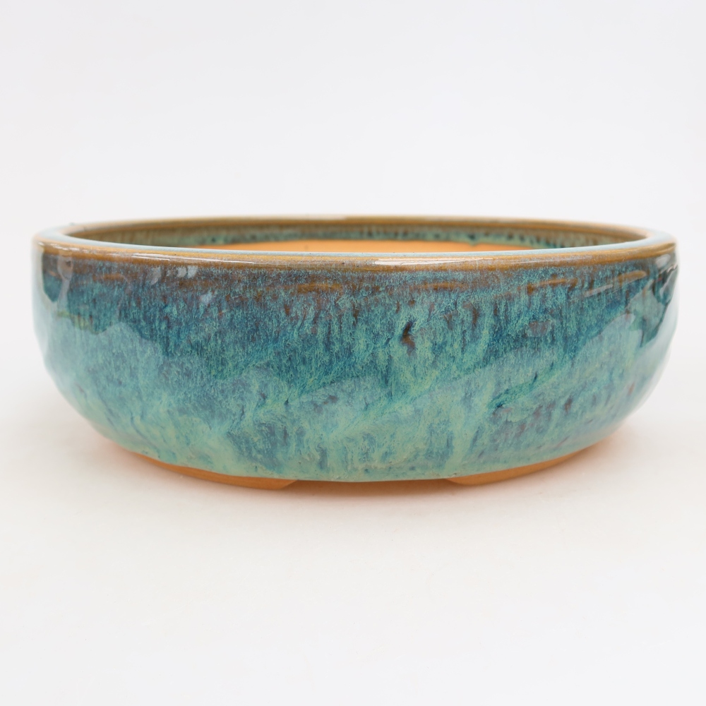 Keramik-Bonsai-Schale 22,5 x 22,5 x 7 cm, Farbe: Blau