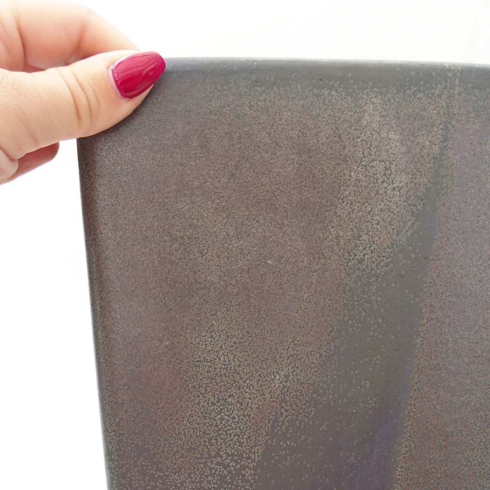Keramik-Bonsaischale 15 x 15 x 19 cm, Farbe grau