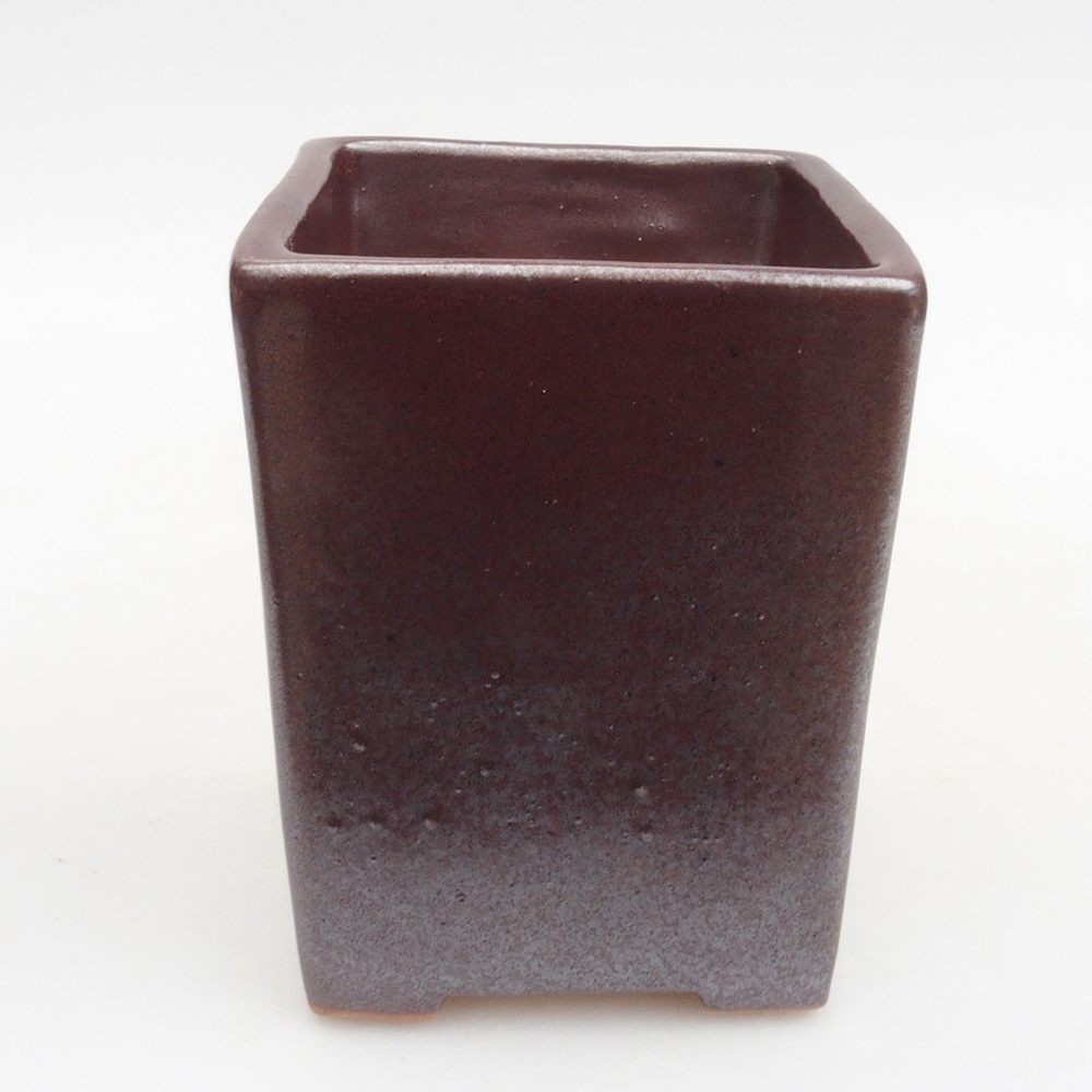 Keramik-Bonsaischale 7,5 x 7,5 x 9,5 cm, Farbe braun