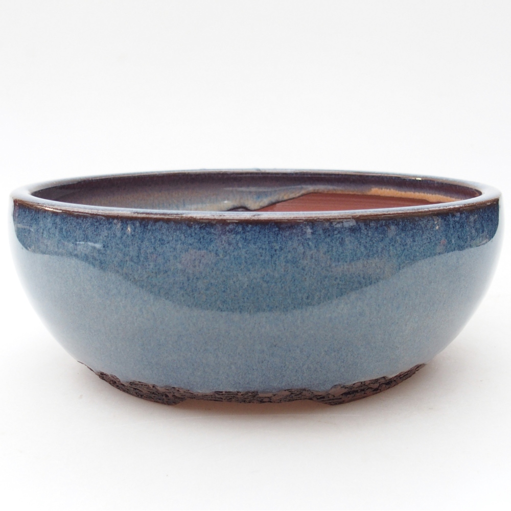 Bonsaischale aus Keramik 19 x 19 x 7 cm, Farbe blau