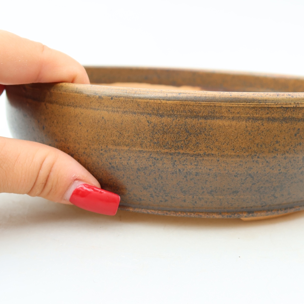 Keramik-Bonsai-Schale 19 x 19 x 5,5 cm, Farbe: braun