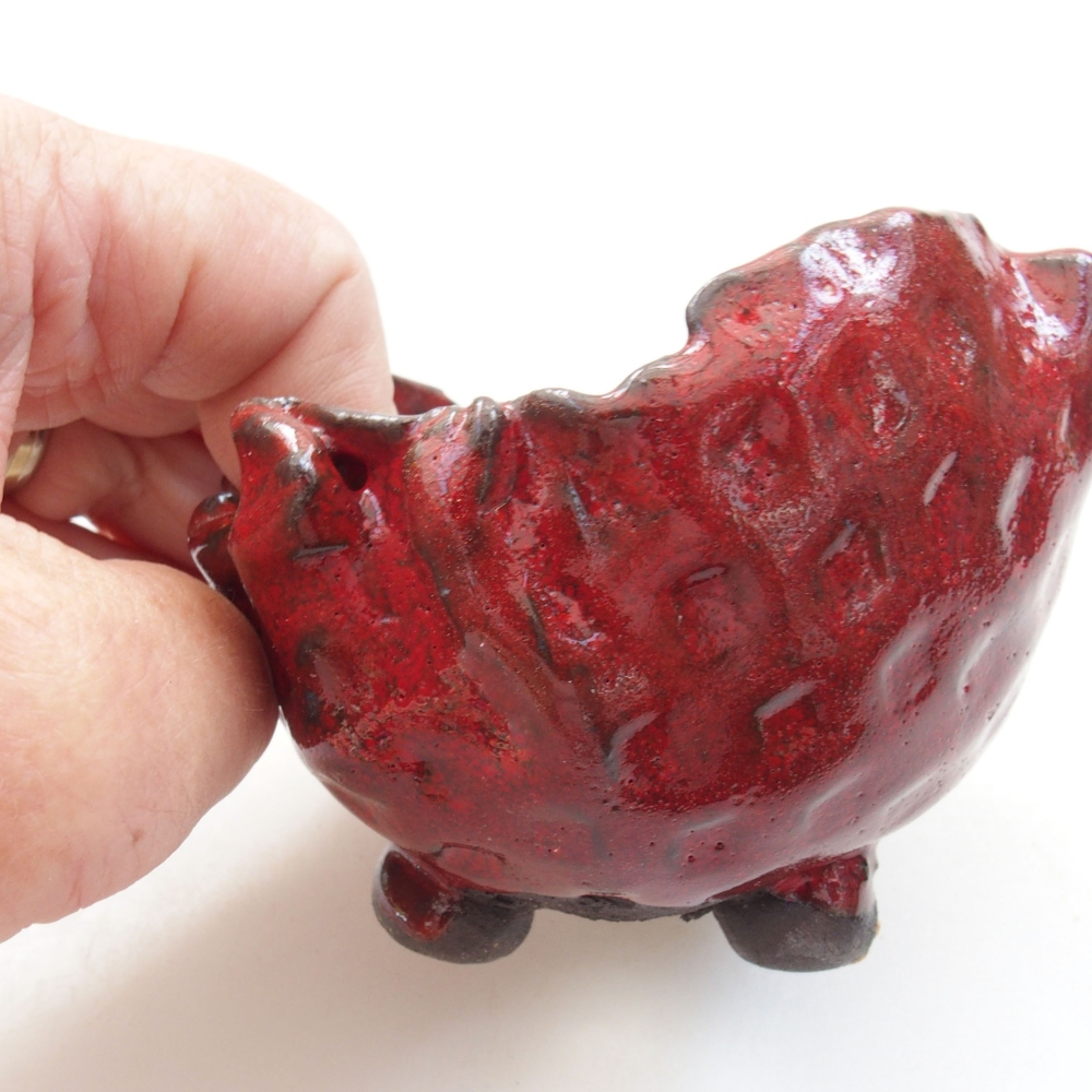 Keramikschale 8 x 7 x 7 cm, Farbe rot