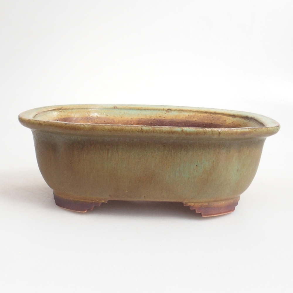 Bonsaischale aus Keramik 11,5 x 16 x 6,5 cm, Farbe Grün