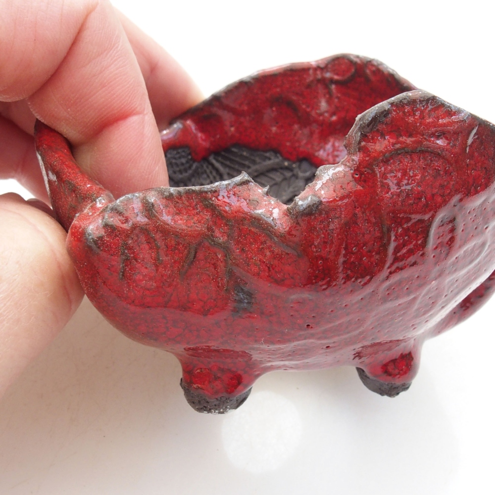 Keramikschale 8 x 7,5 x 5,5 cm, Farbe rot