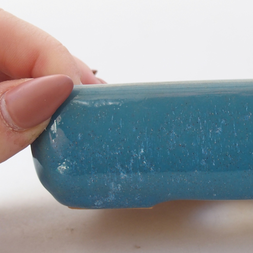 Bonsaischale aus Keramik 11,5 x 9 x 3,5 cm, Farbe blau