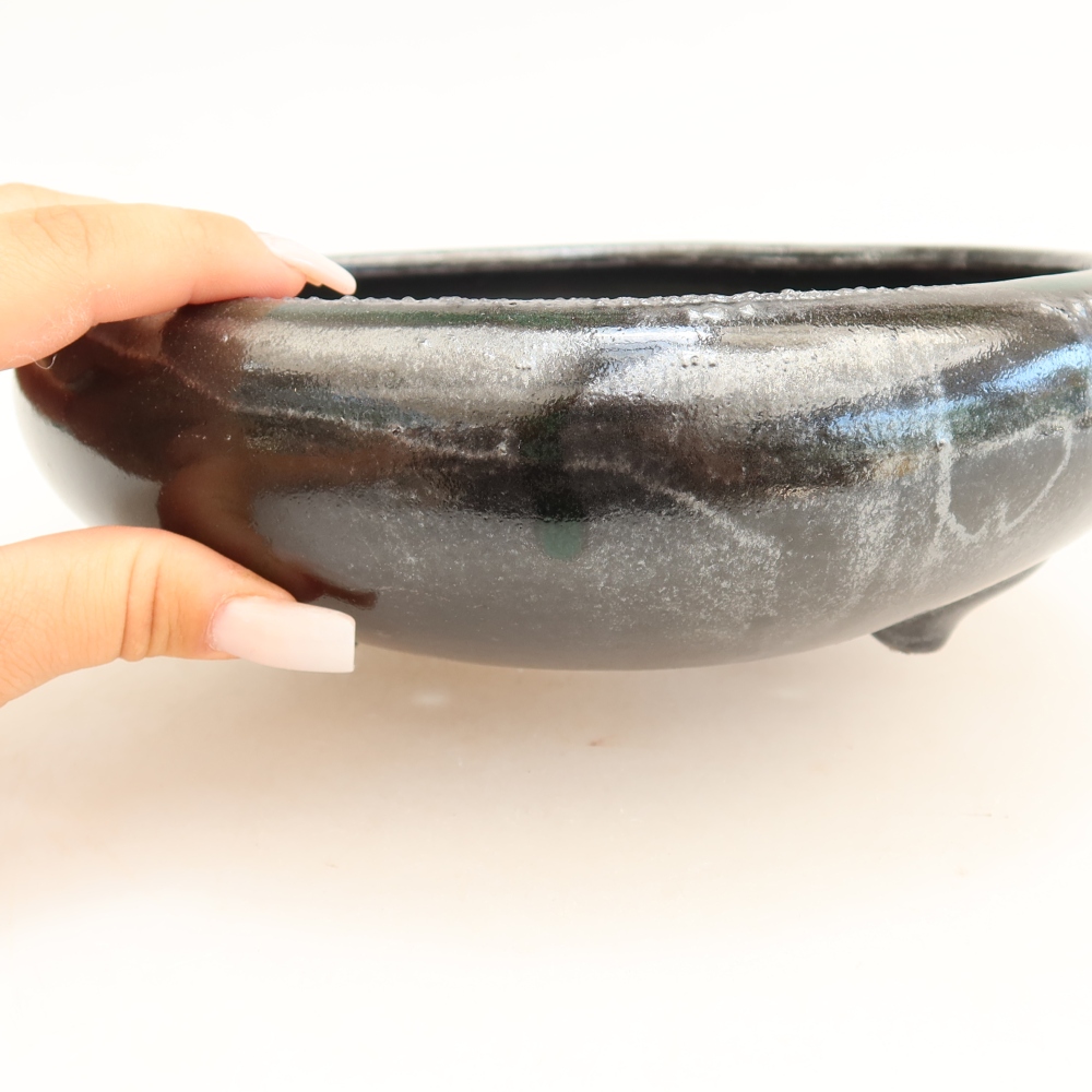 Keramik-Bonsai-Schale 20,5 x 20,5 x 7 cm, Farbe: grün