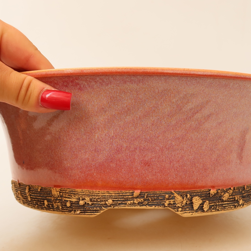 Keramik-Bonsai-Schale 27 x 27 x 9 cm, Farbe: Rosa