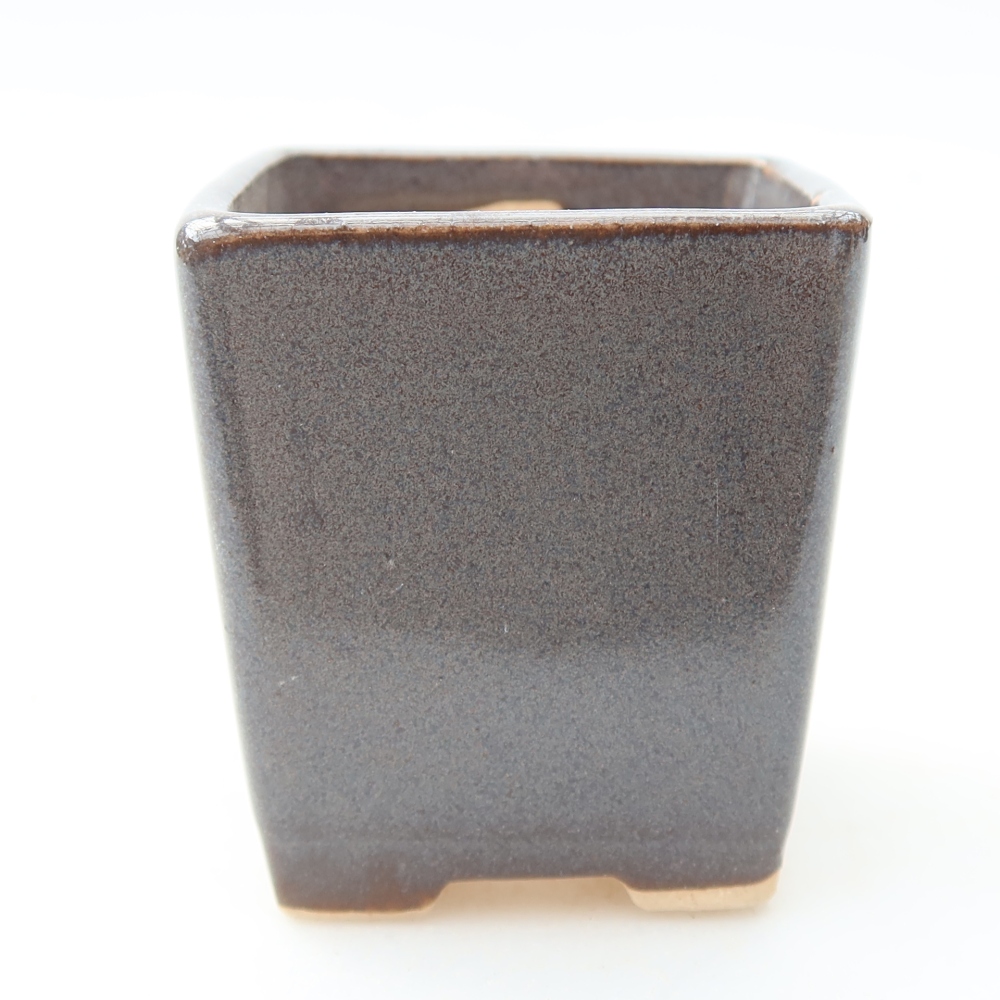 Keramik-Bonsai-Schale, 4,5 x 4,5 x 5 cm, Farbe: Grau