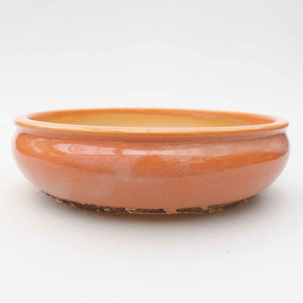 Keramik-Bonsaischale 17,5 x 17,5 x 5 cm, Farbe orange