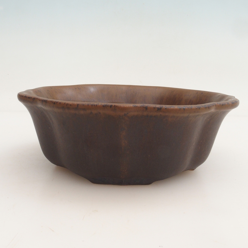 Bonsai-Schale + Untertasse H06 – 14,5 x 14,5 x 5 cm – braun