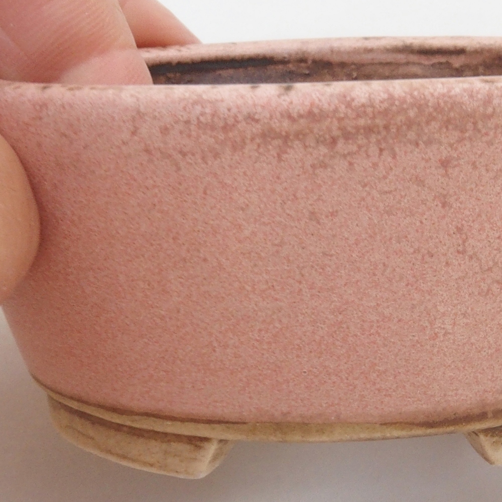 Bonsaischale aus Keramik 10,5 x 9 x 4 cm, Farbe rosa