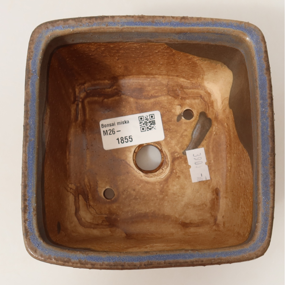Keramik-Bonsai-Schale 13 x 13 x 8 cm, Farbe: Blau
