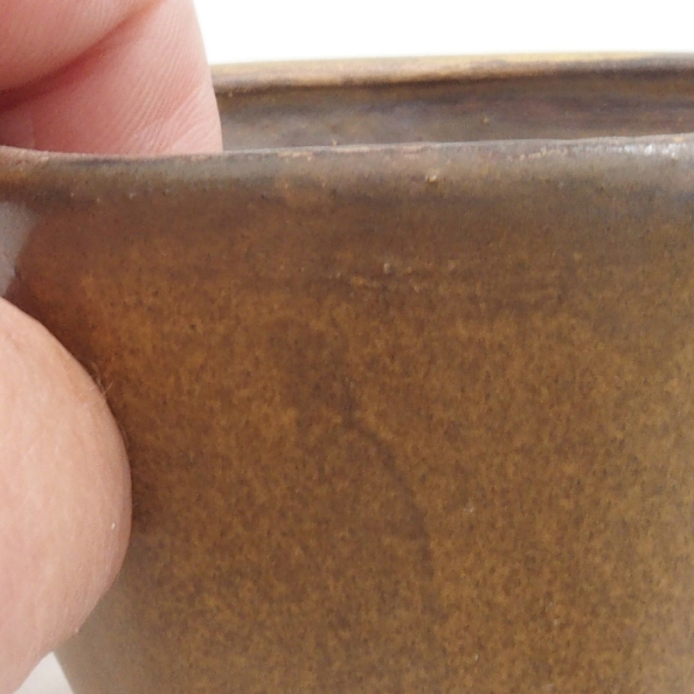 Bonsaischale aus Keramik 9 x 7,5 x 3,5 cm, Farbe braun