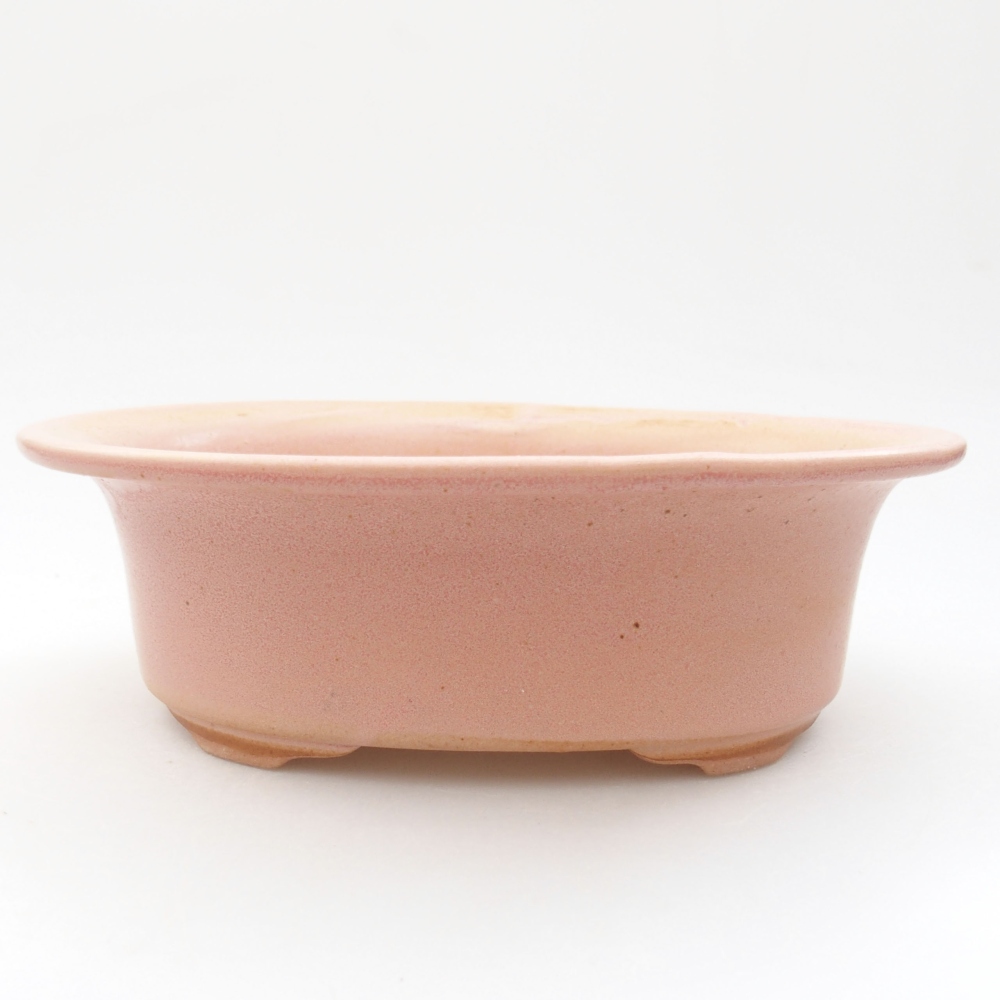 Keramik-Bonsaischale 19,5 x 16 x 6,5 cm, Farbe rosa