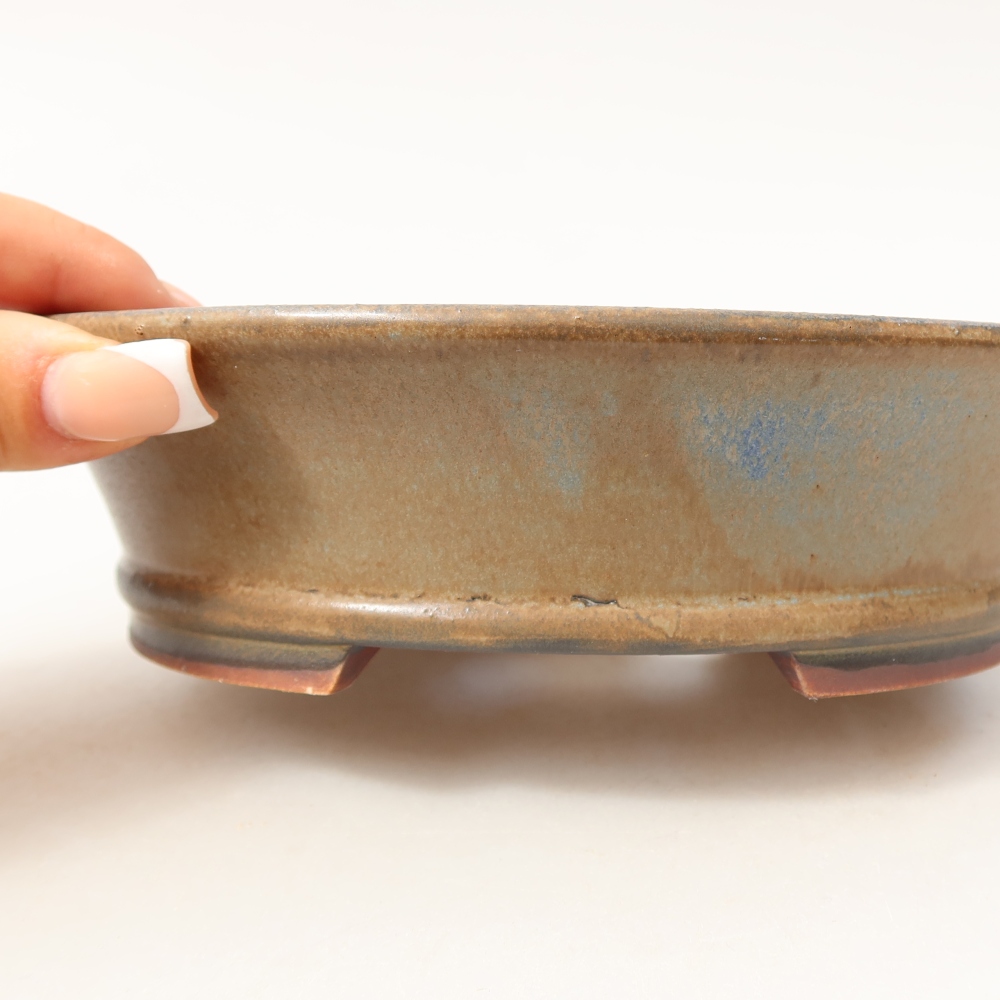 Keramik-Bonsai-Schale 17,5 x 16,5 x 5 cm, Farbe: Blau