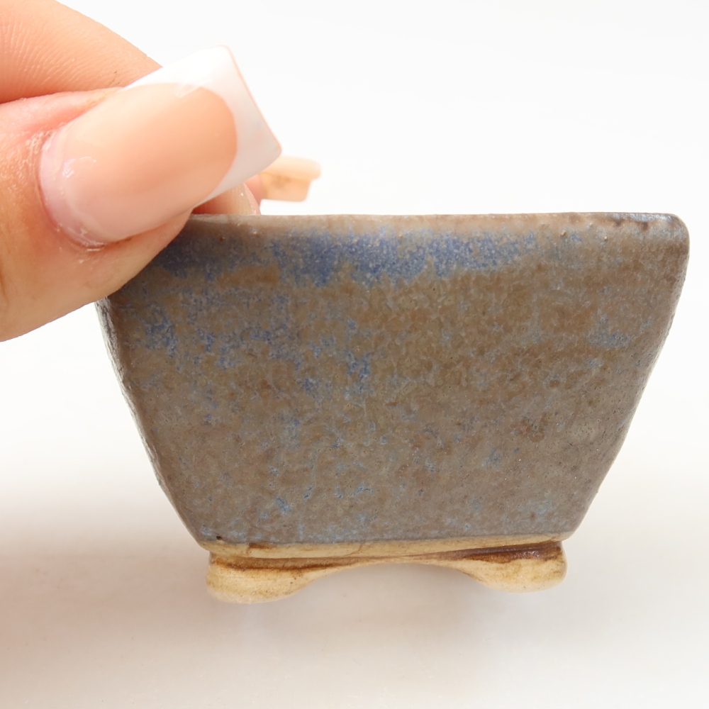 Keramik-Bonsai-Schale, 6 x 6 x 4 cm, Farbe: Blau