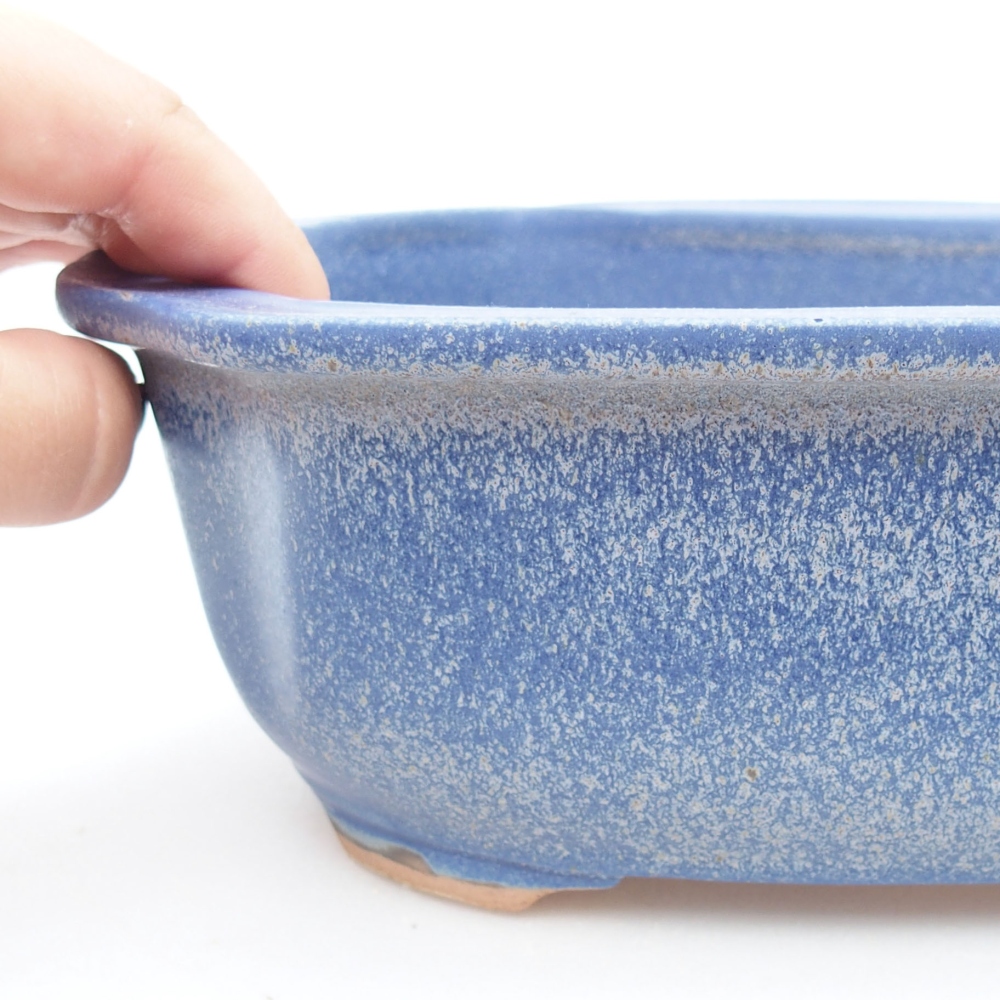 Keramik-Bonsaischale 22,5 x 17,5 x 7,5 cm, Farbe blau