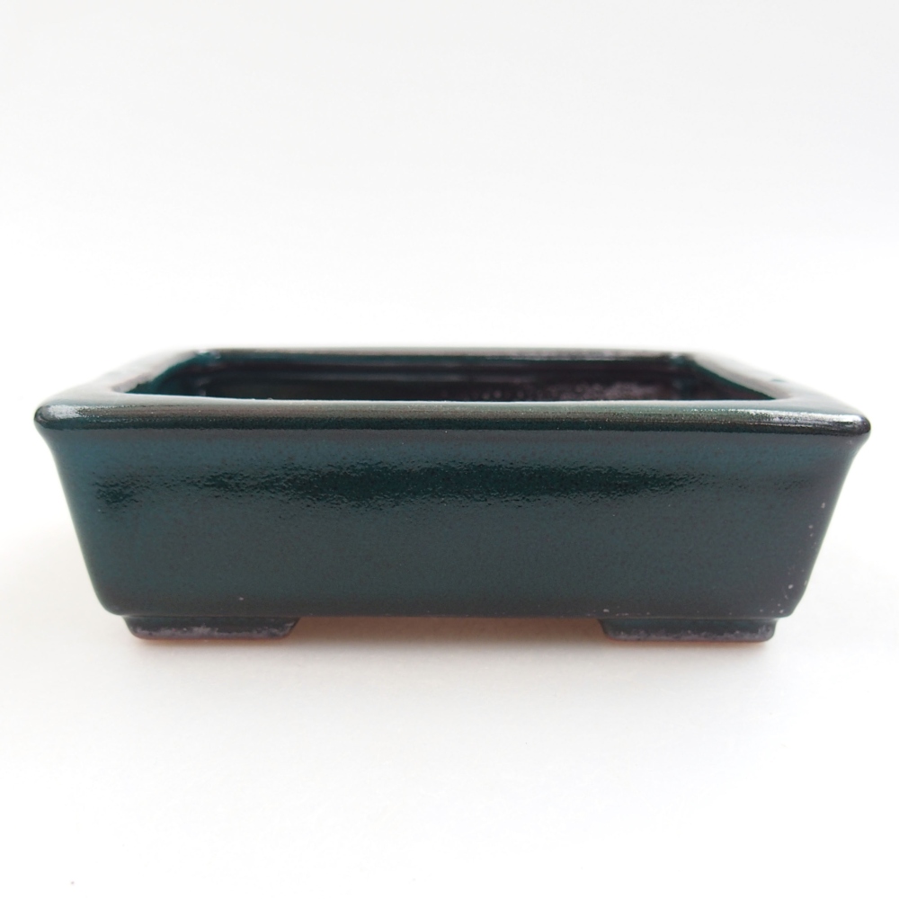 Keramik-Bonsaischale 10,5 x 8,5 x 3,5 cm, Farbe Grün
