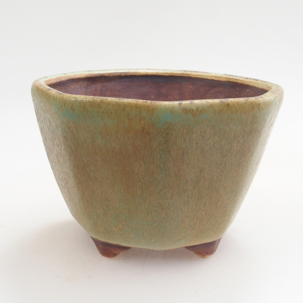 Bonsaischale aus Keramik 9 x 7,5 x 3,5 cm, Farbe Grün