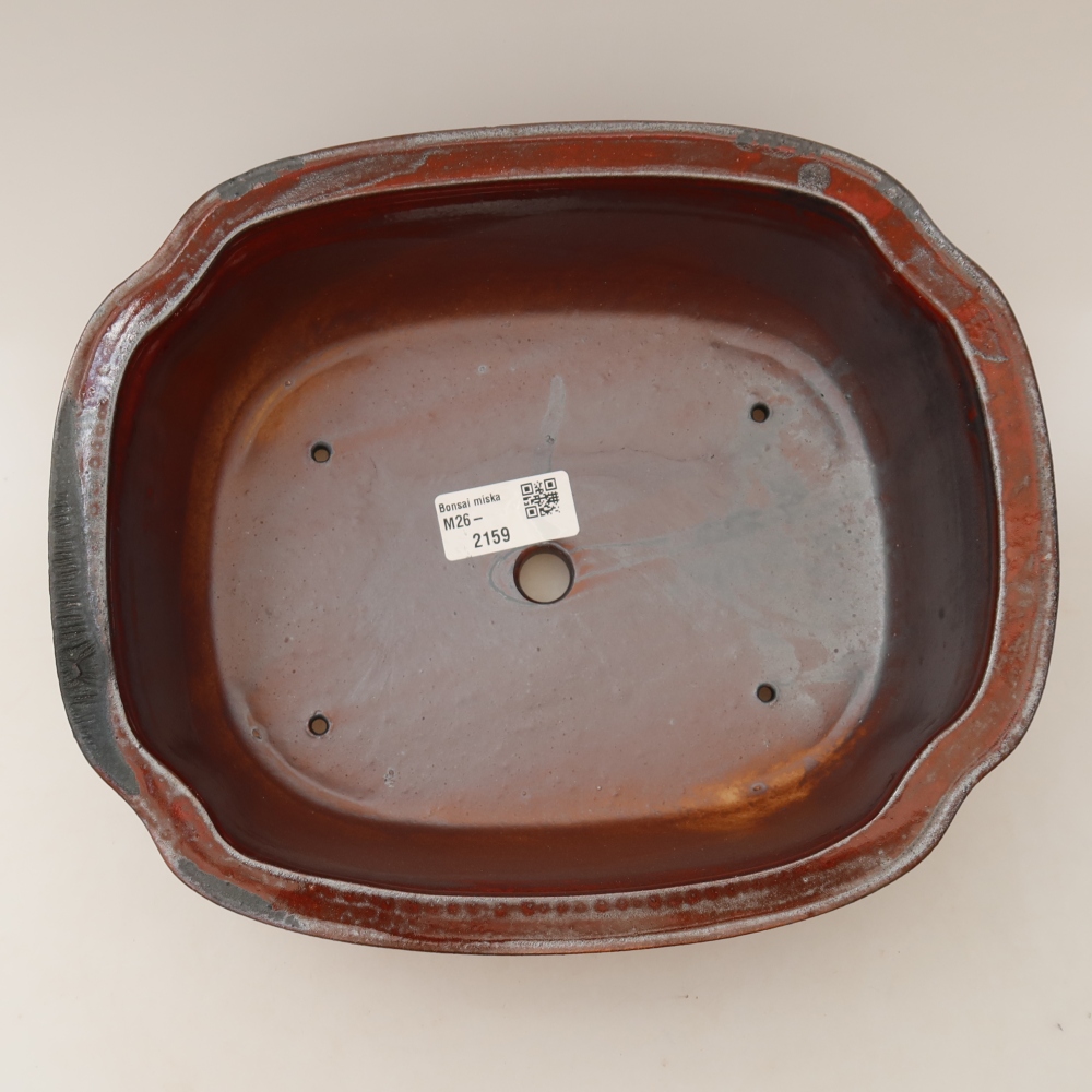 Keramik-Bonsai-Schale 24,5 x 21 x 7,5 cm, Farbe: rot