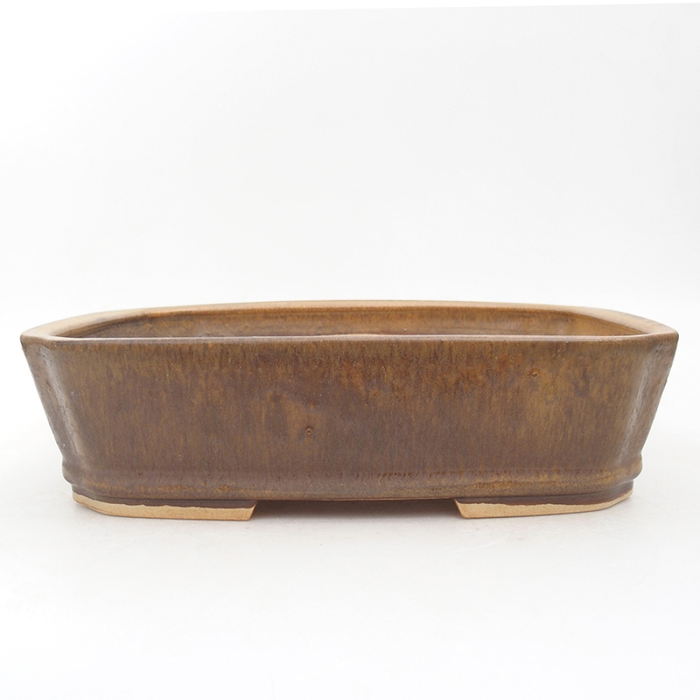 Keramik-Bonsaischale 24,5 x 21 x 6  cm, Farbe braun
