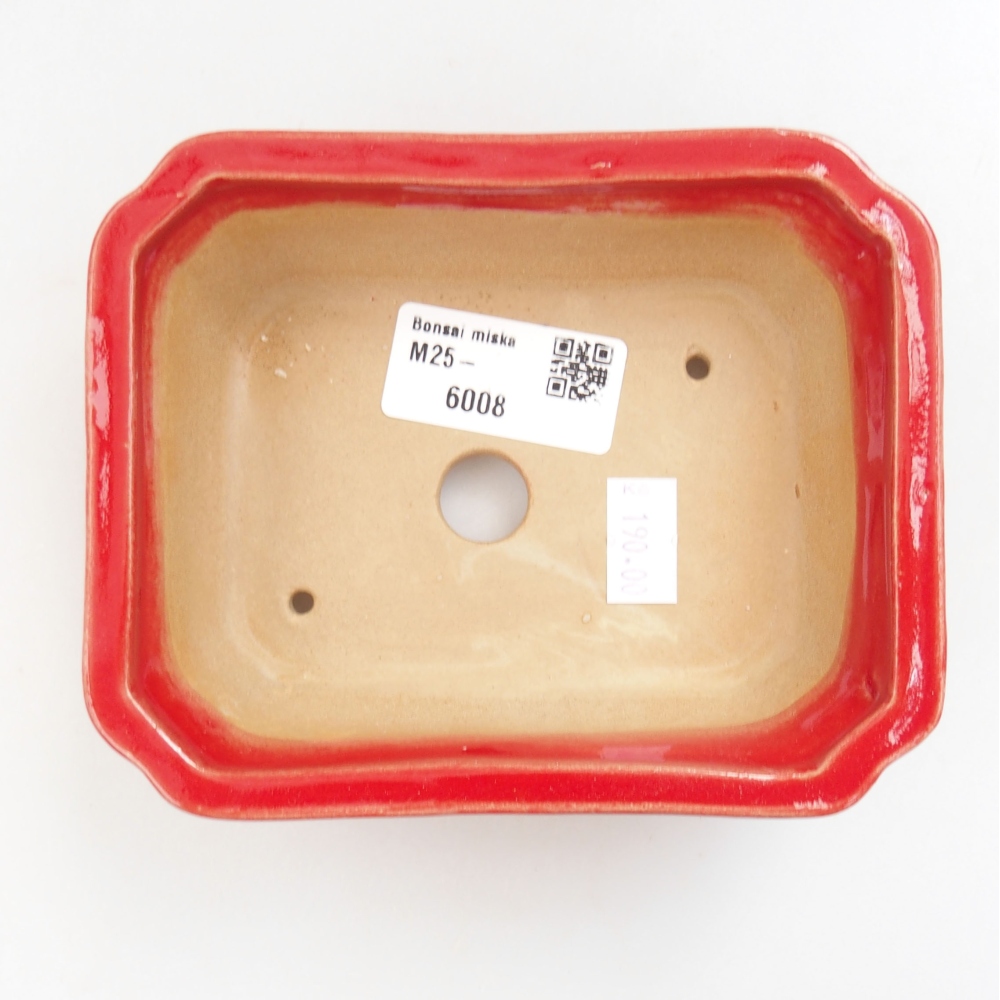 Keramik-Bonsaischale 13 x 10,5 x 4 cm, Farbe rot