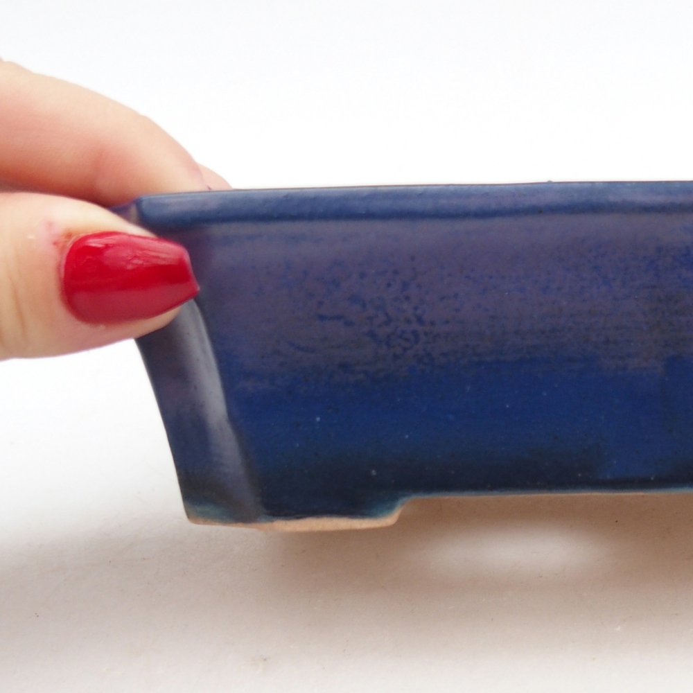 Bonsaischale aus Keramik 13 x 10,5 x 4 cm, Farbe blau