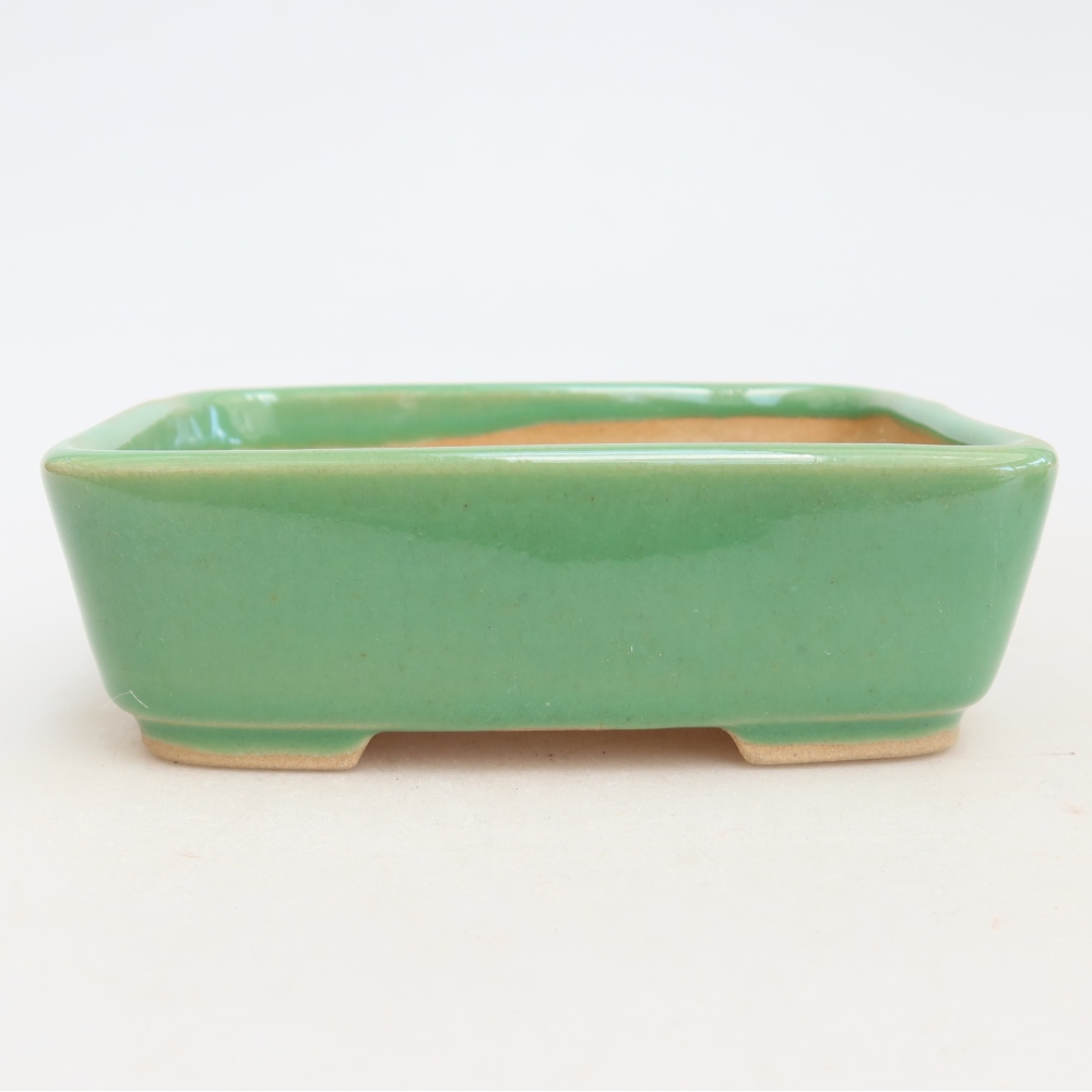 Keramik-Bonsai-Schale 12,5 x 9,5 x 4 cm, Farbe: grün