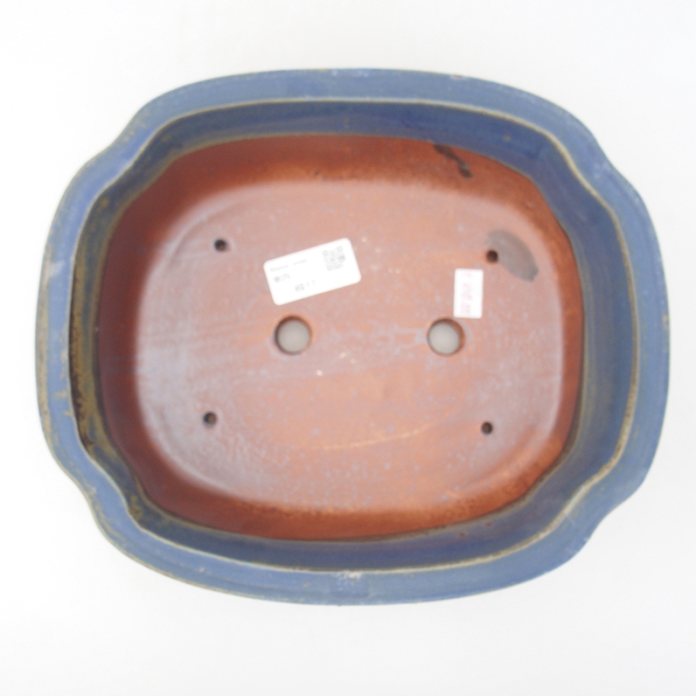 Keramik-Bonsaischale 24,5 x 21 x 7,5 cm, Farbe blau