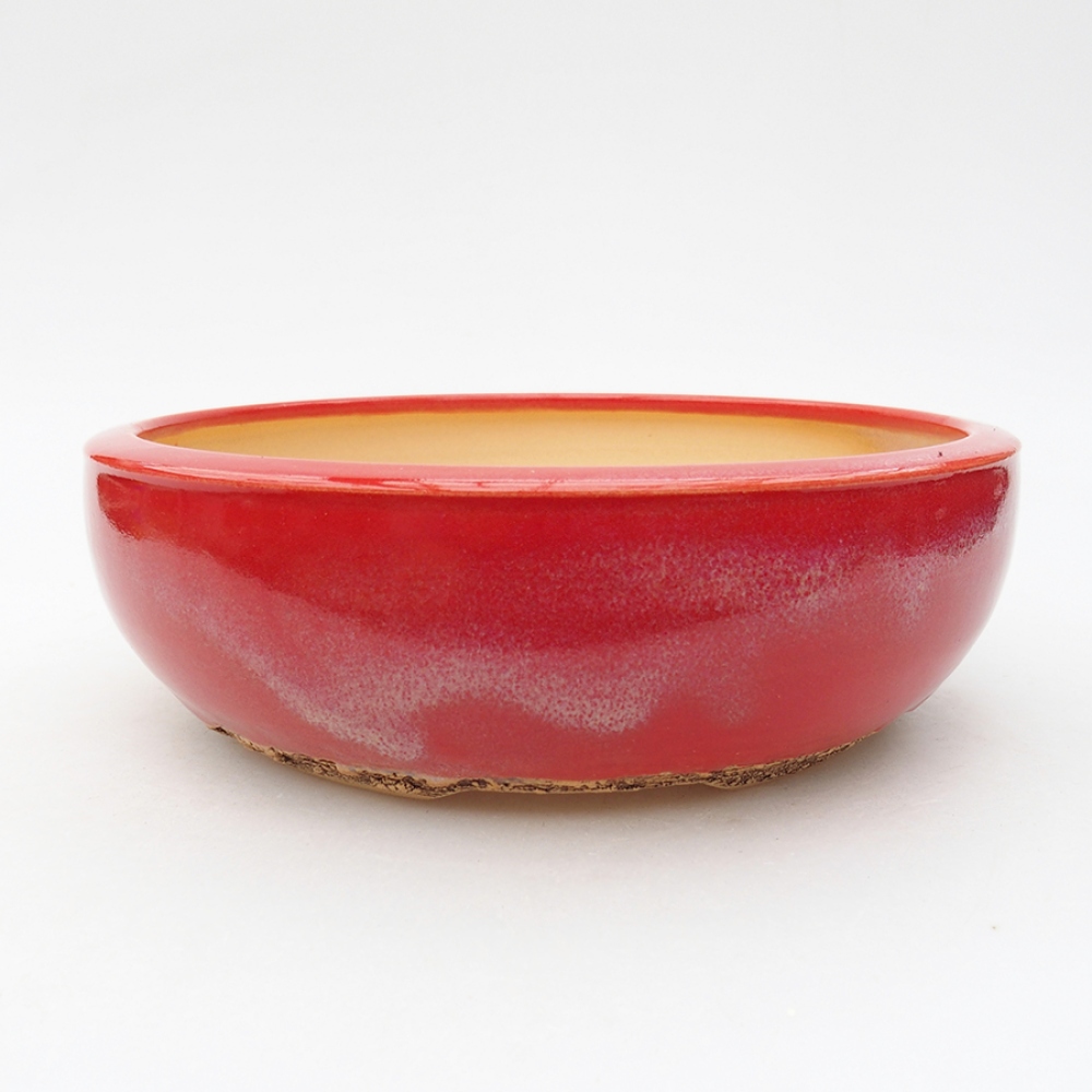 Keramik-Bonsaischale 18 x 18 x 5,5 cm, Farbe Rot