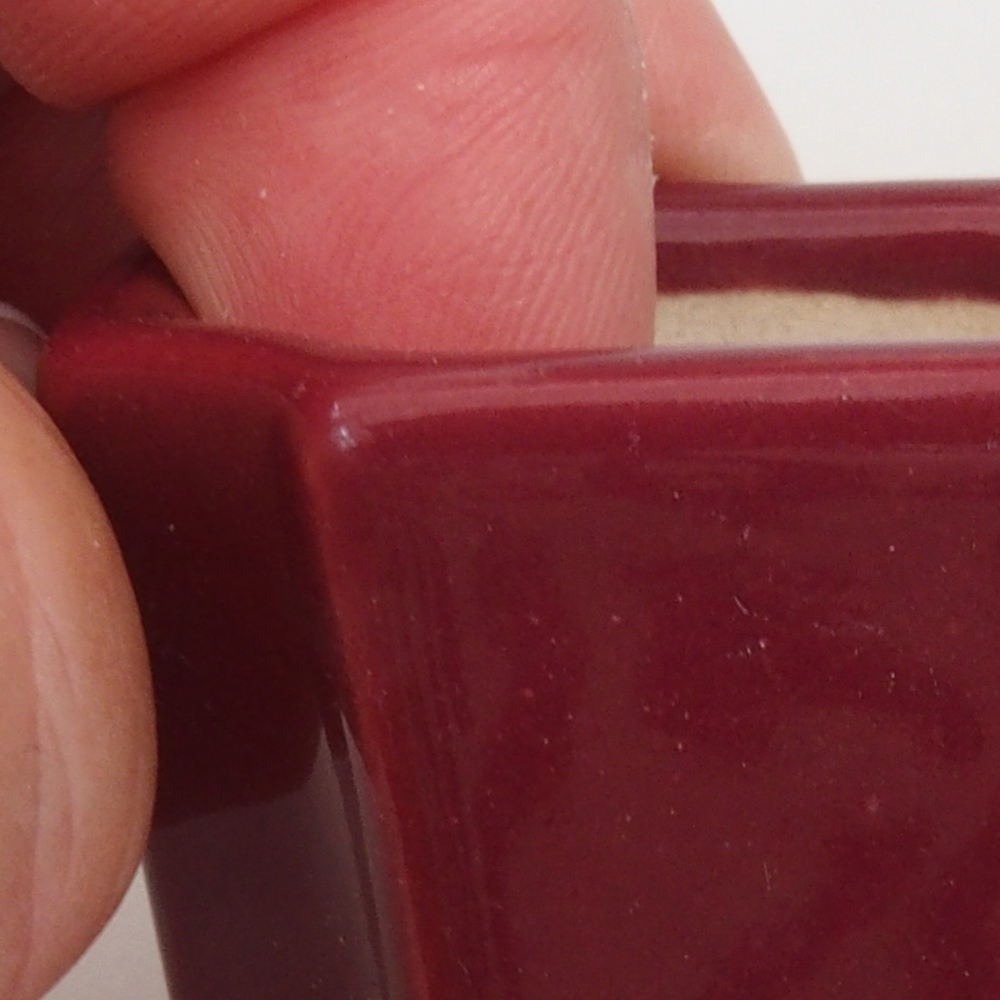 Mini-Bonsaischale 4 x 4 x 4 cm, Farbe Burgunder