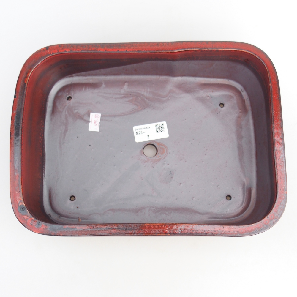 Bonsaischale aus Keramik 28,5 x 21 x 7,5 cm, Farbe rot