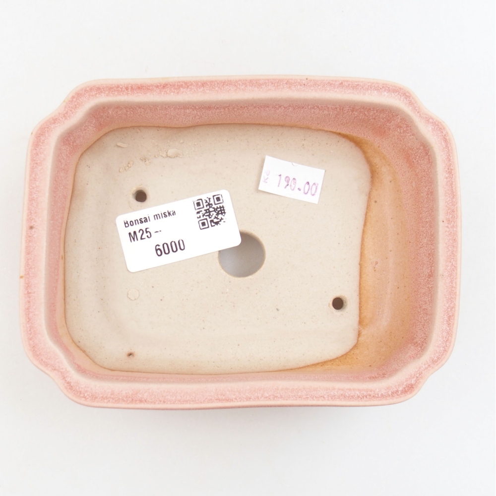 Keramik-Bonsaischale 14 x 10,5 x 4 cm, Farbe rosa